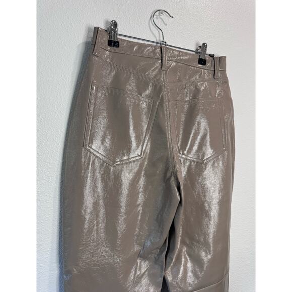 NWT Abercrombie The 90's Straight Ultra High Rise Faux Leather Pants size 28 - Picture 7 of 8